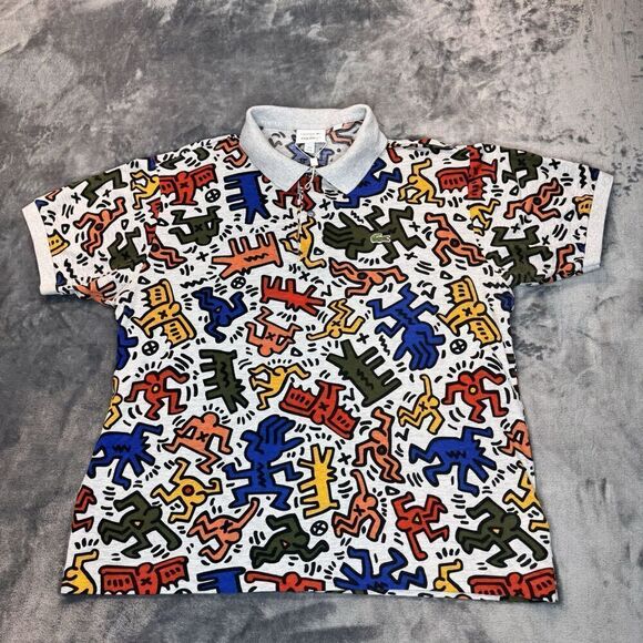 NWOT Lacoste x KEITH HARING XL Mens Allover Figures Special Edition Polo Shirt - Picture 2 of 14